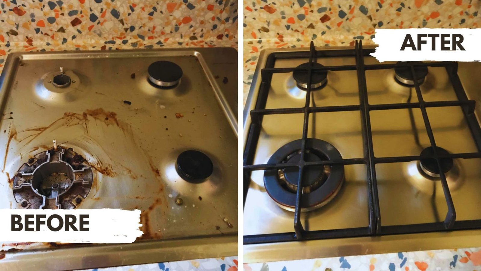 Before and after: cooktop clean by Sam's Oven & BBQ Cleaning, Gold Coast